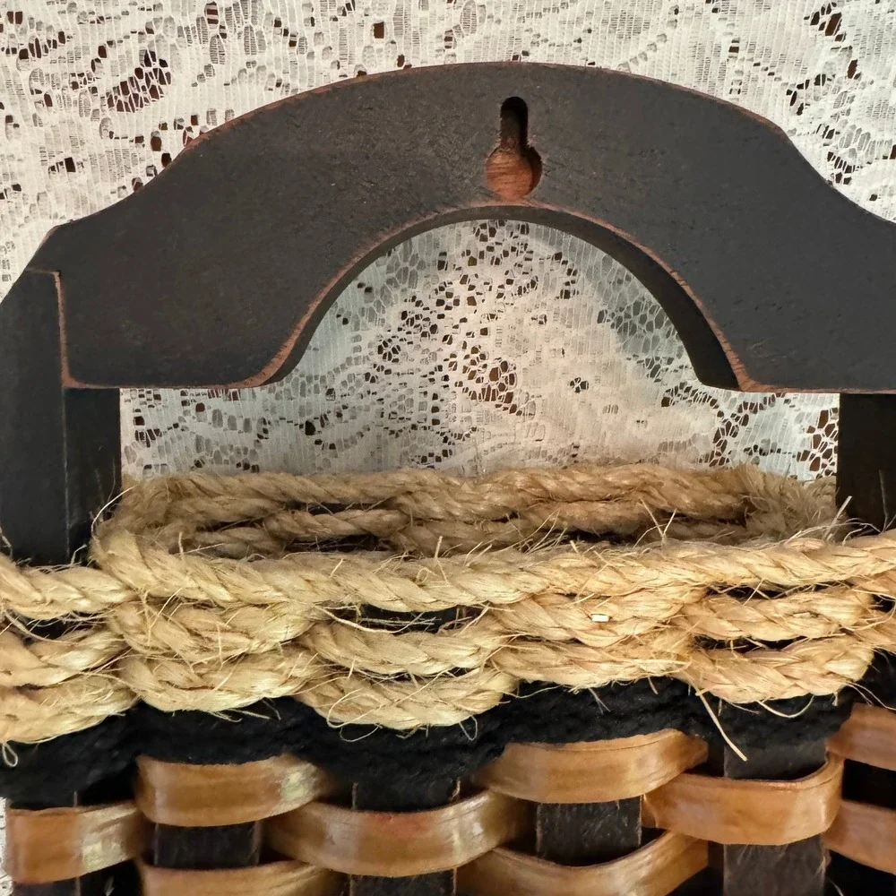 Foxcreek Basket Co Handmade Woven Wall Organizer 3 Hook Mail Rack 22in Farmhouse